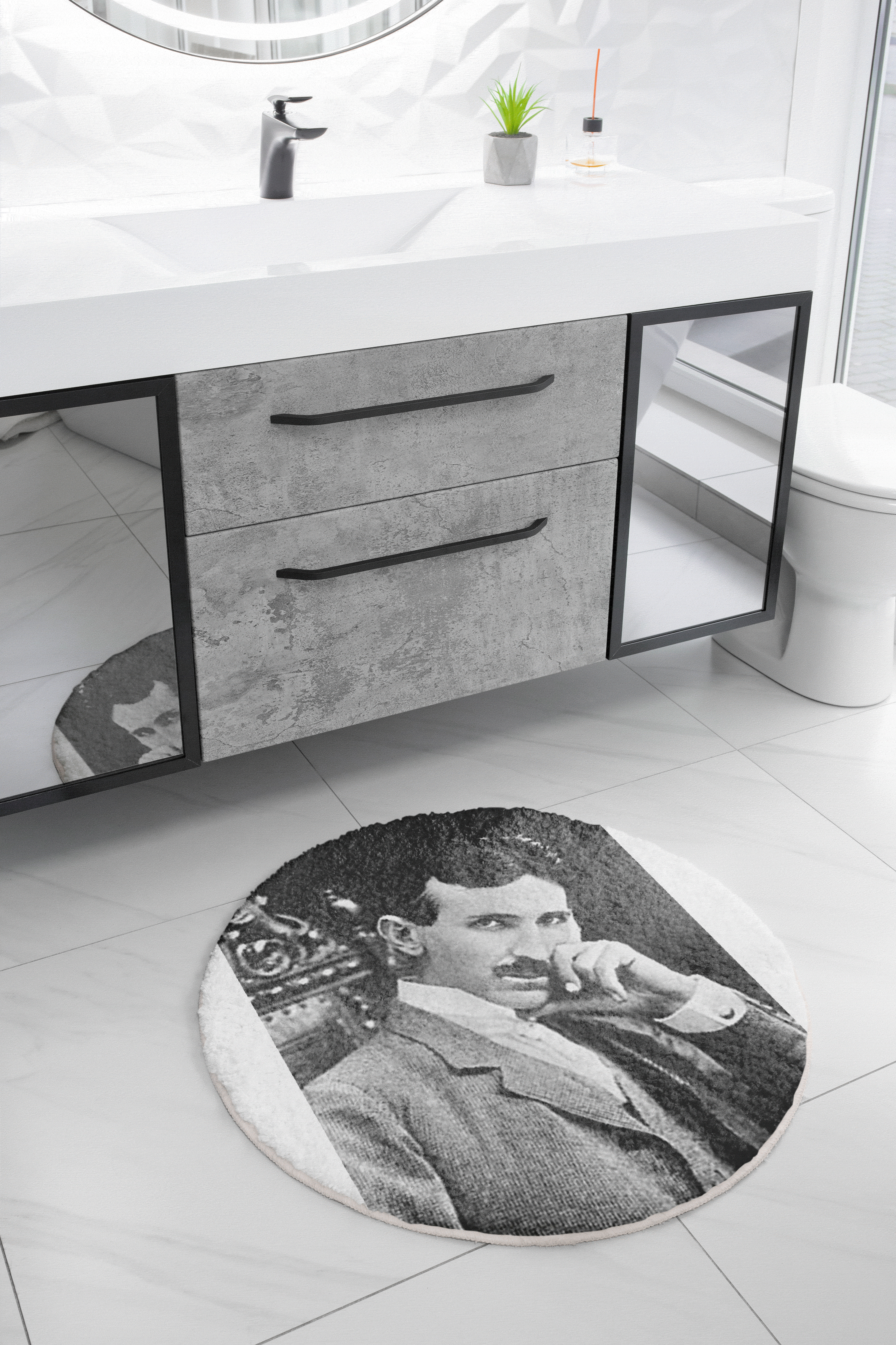 尼古拉·特斯拉浴室地垫