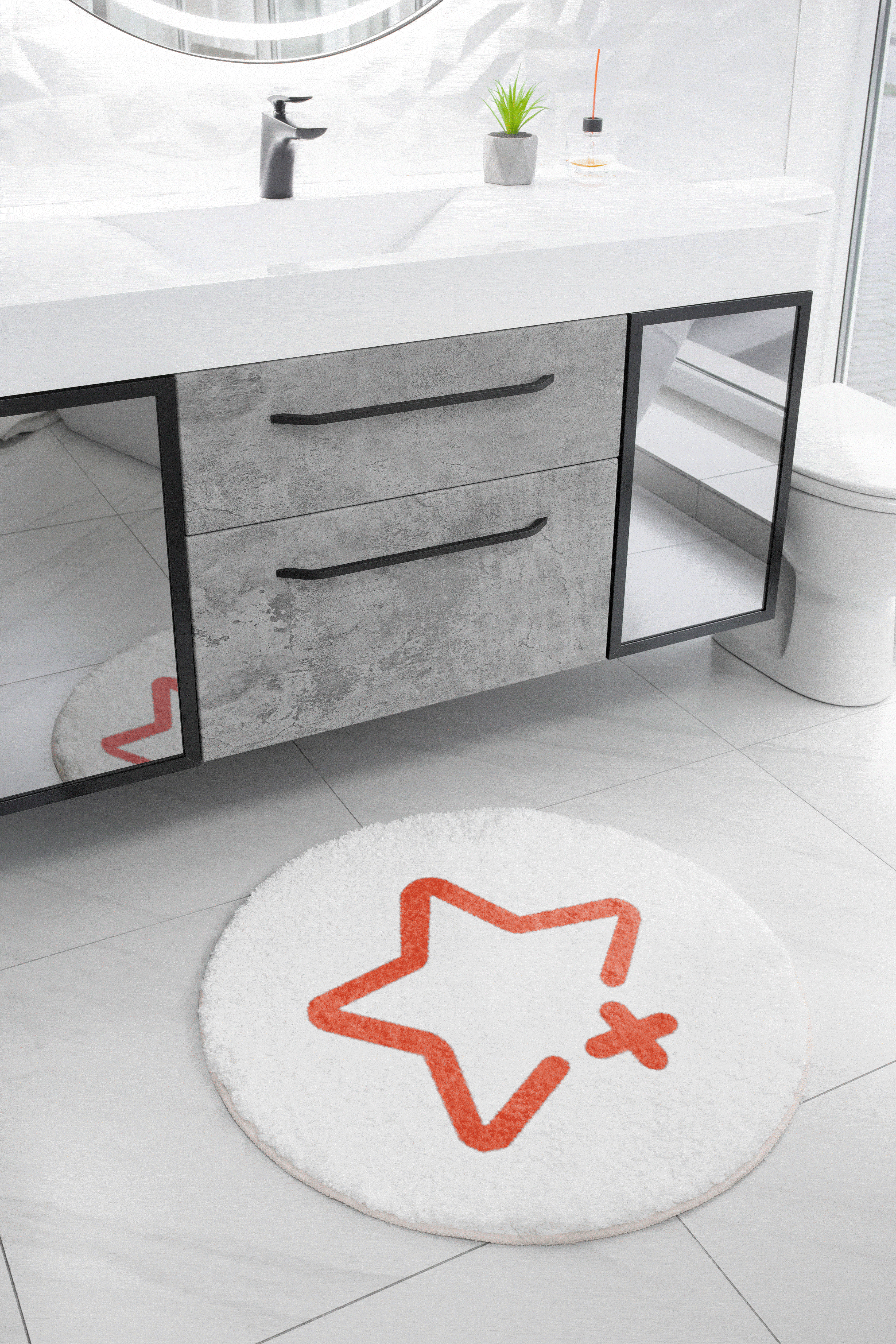 星形图案浴室地垫