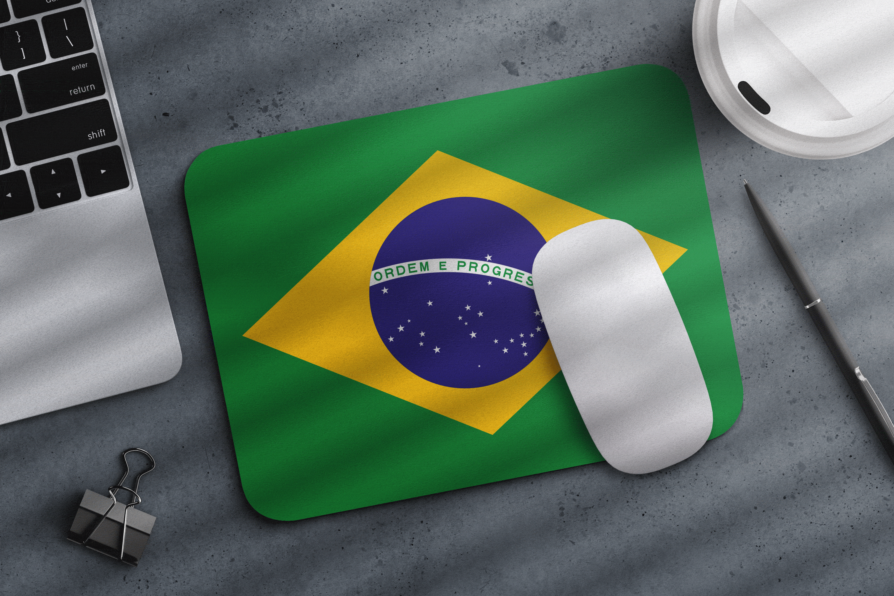 巴西国旗鼠标垫