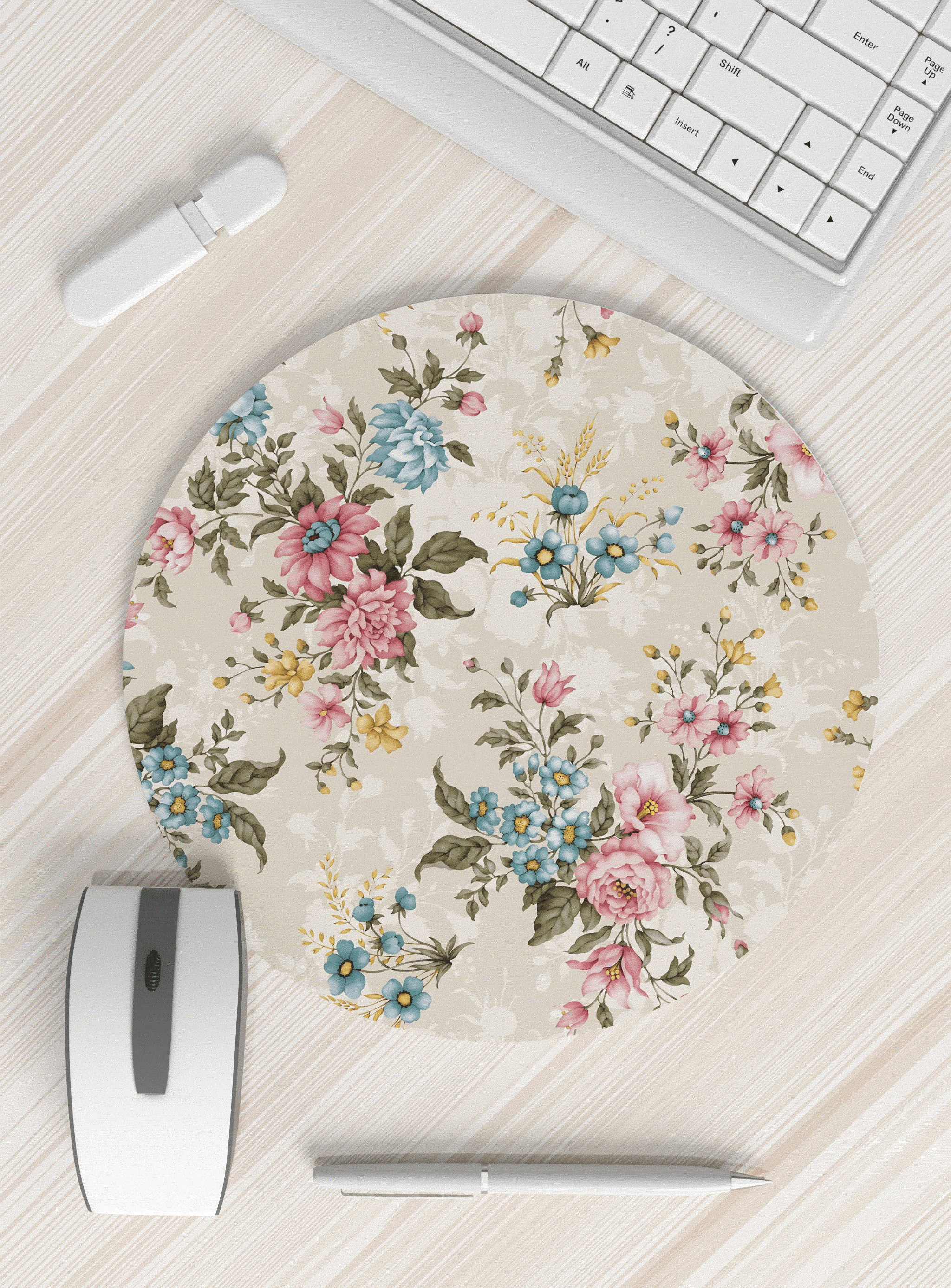 花卉图案鼠标垫