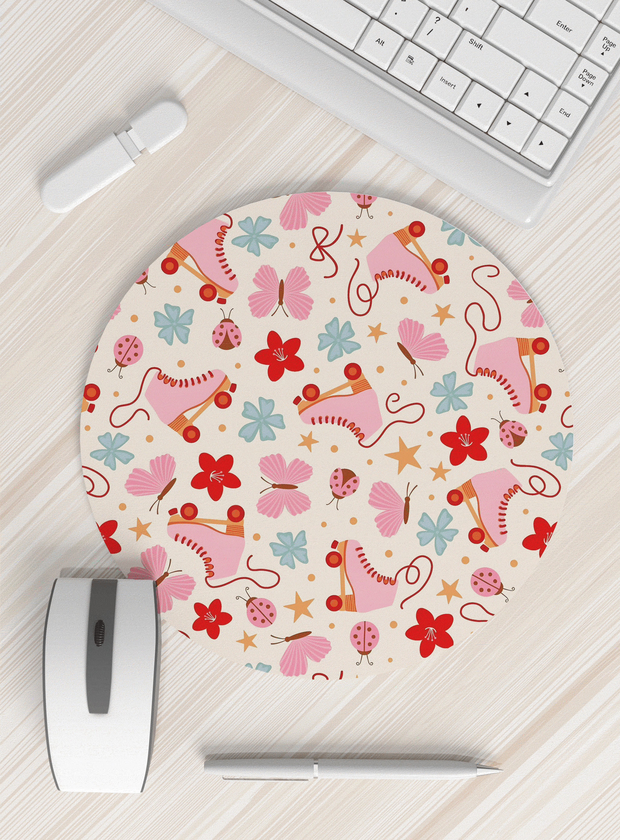 卡通图案圆形鼠标垫