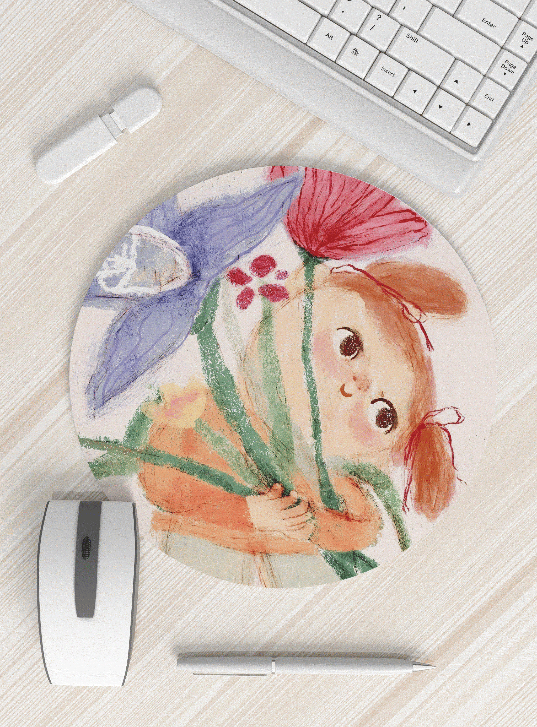 圆形插画鼠标垫