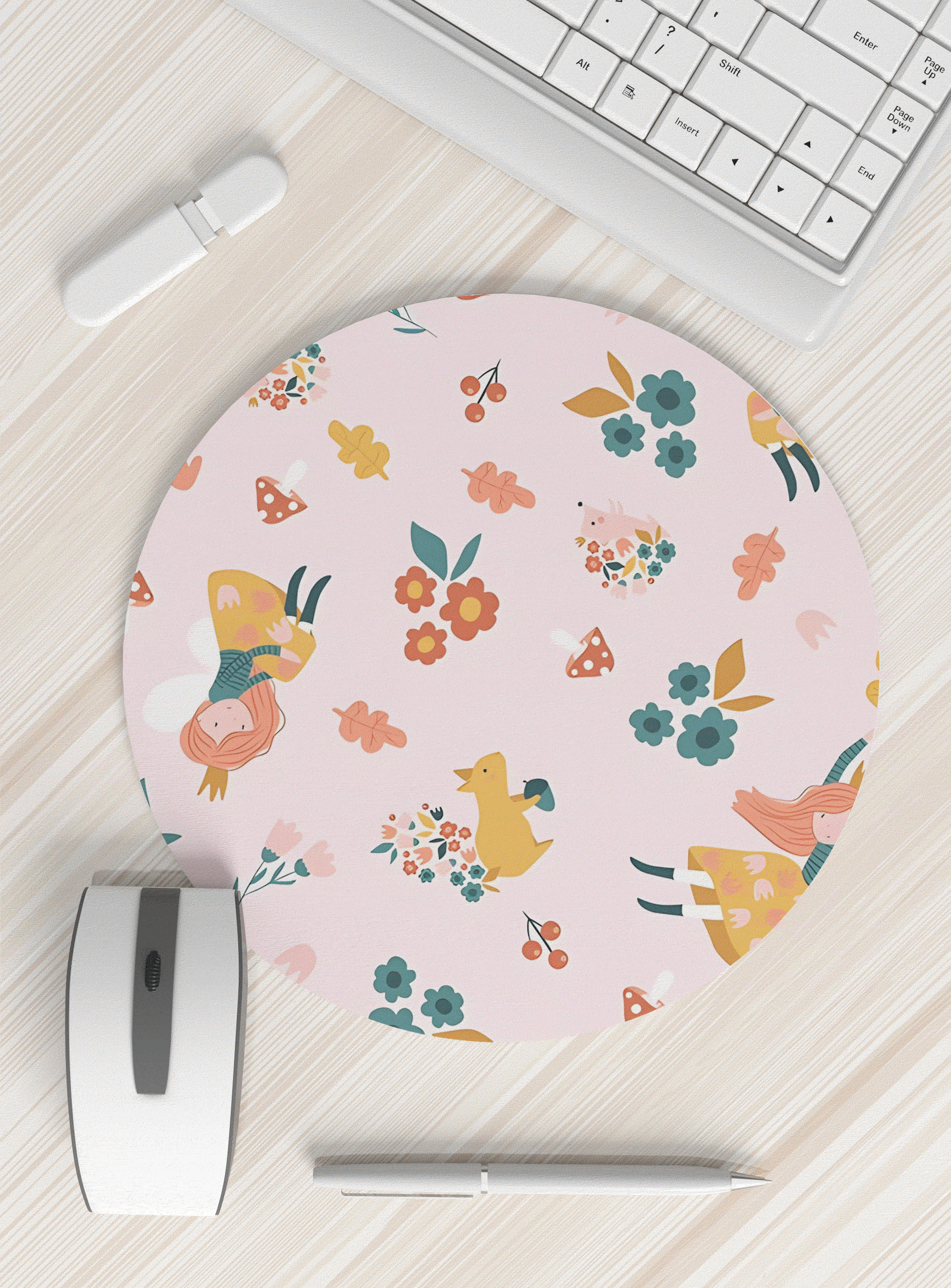 圆形卡通鼠标垫