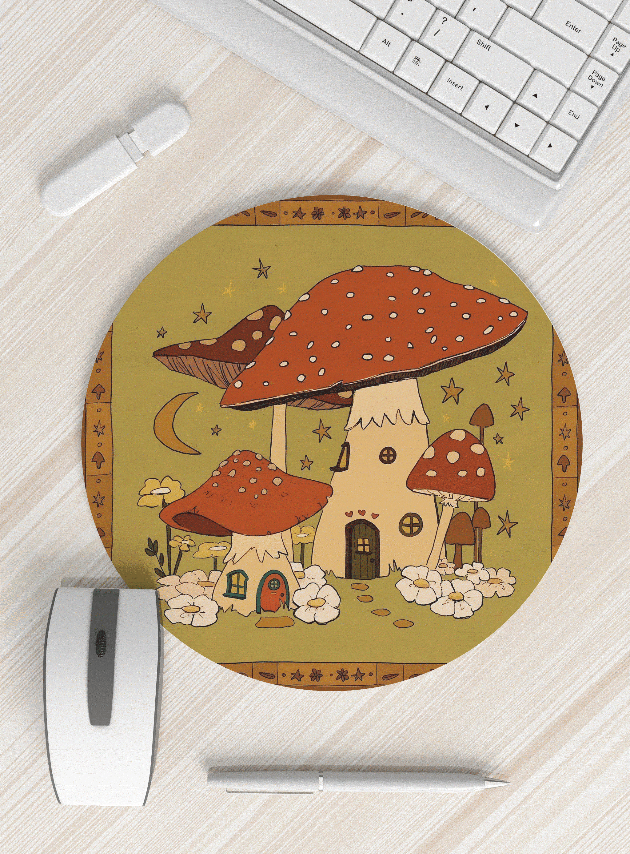 卡通蘑菇屋鼠标垫