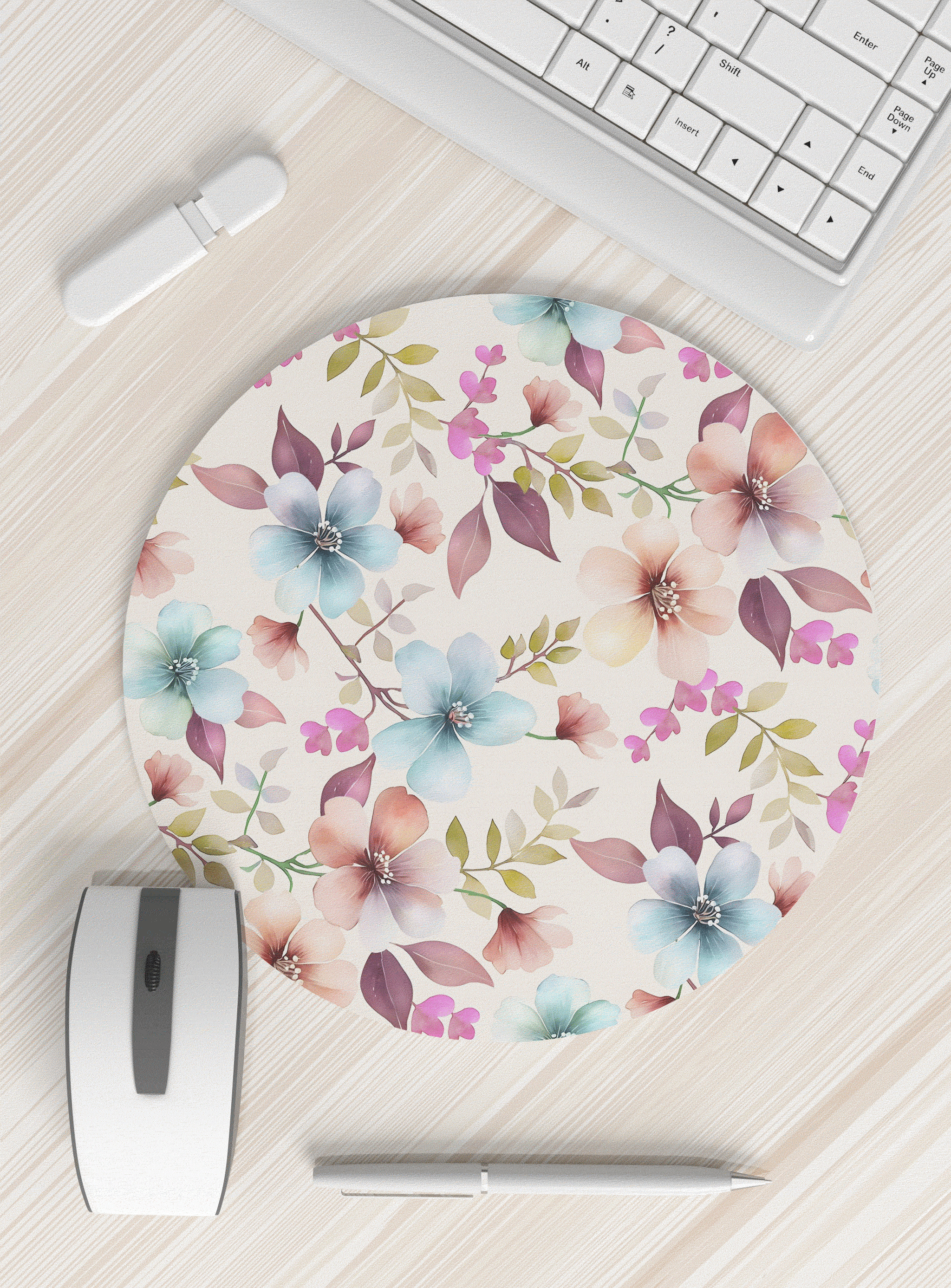 花卉圆形鼠标垫