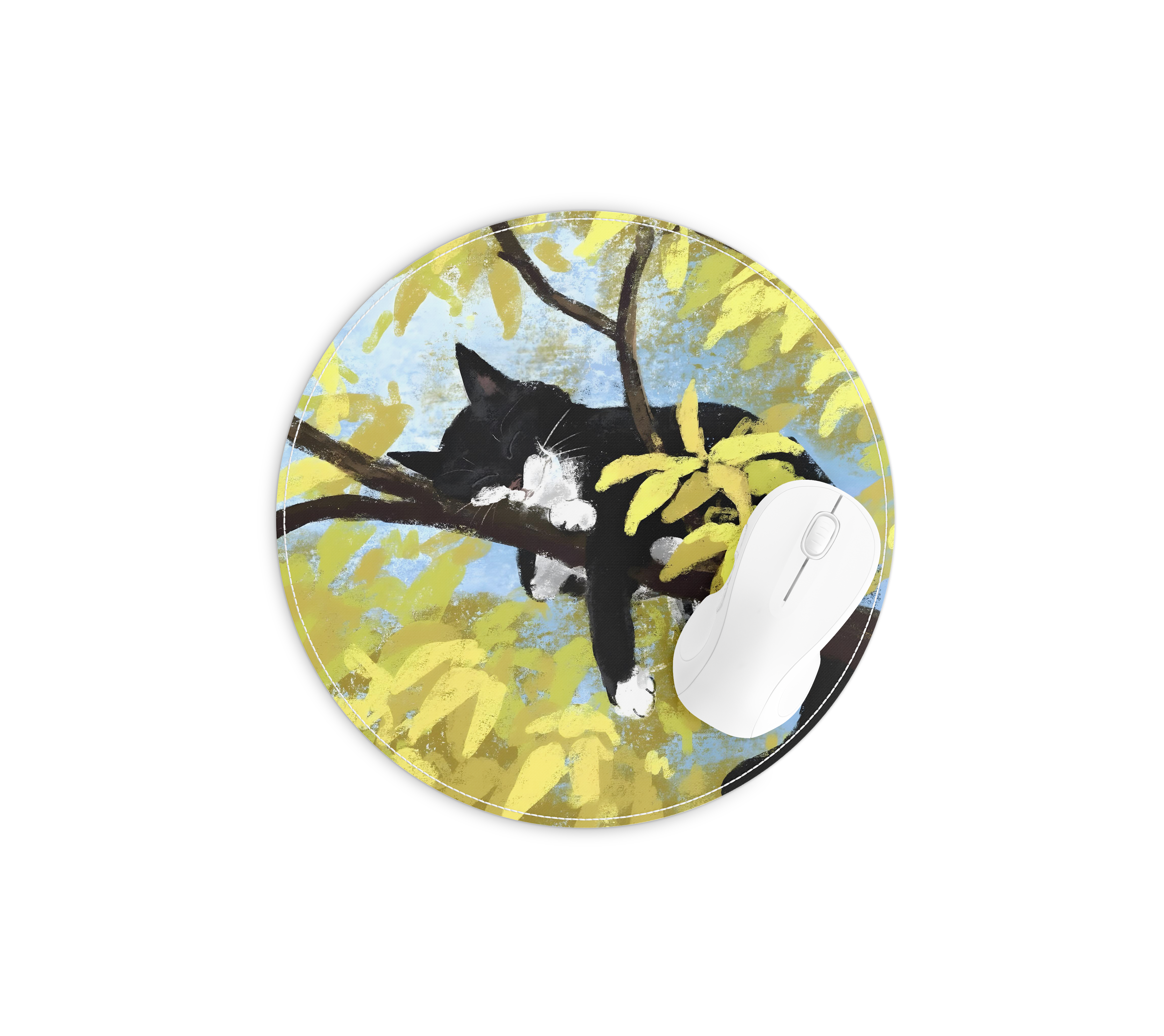 喵星人树上休憩鼠标垫