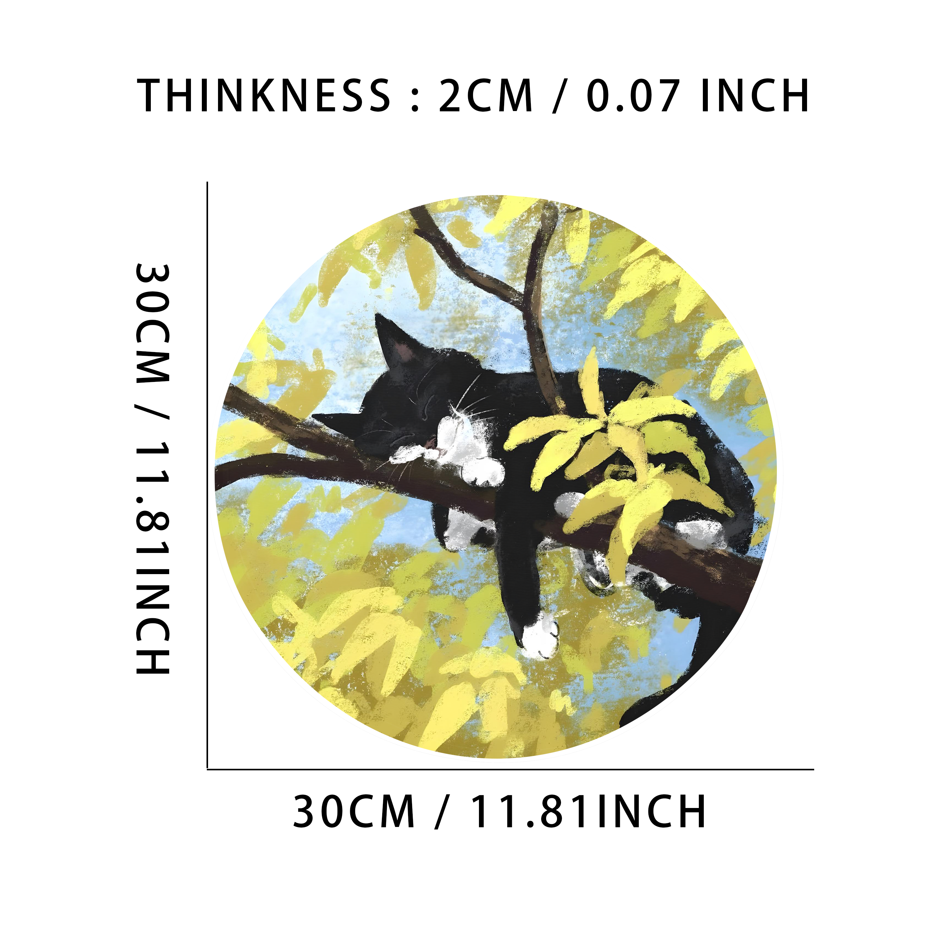 猫咪树上休憩鼠标垫-6